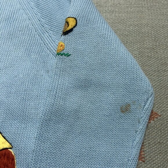 Vintage 1960s 70s knit sweater Cowichan golf embroidered cardigan adult S/M - Picture 4 of 9